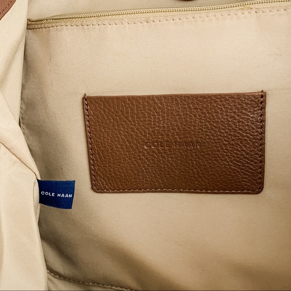 Cole Haan brown pebbled leather women’s tote bag with magnet button closure - Picture 4 of 8